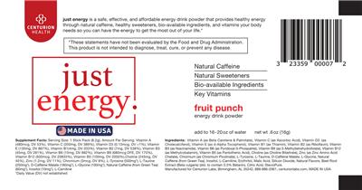 Just Energy Fruit Punch label