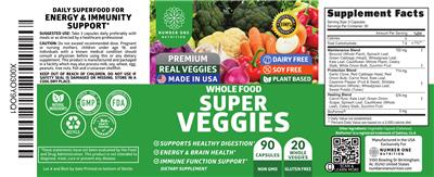 Whole Food Super Veggies label