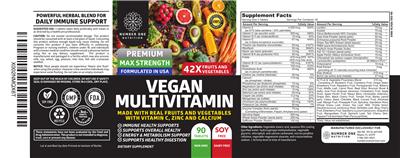 Vegan Multivitamin label