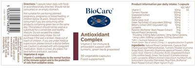 Antioxidant Complex label
