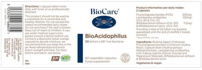 BioAcidophilus label