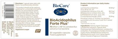 BioAcidophilus Forte Plus label