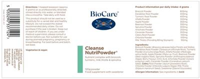 Cleanse NutriPowder label