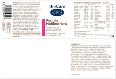 Female Multinutrient label