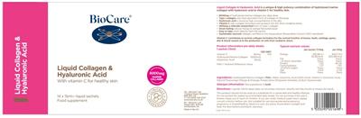 Liquid Collagen & Hyaluronic Acid label