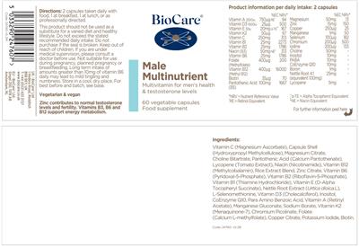 Male Multinutrient label