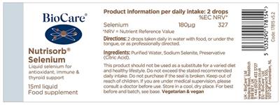 Nutrisorb Selenium label