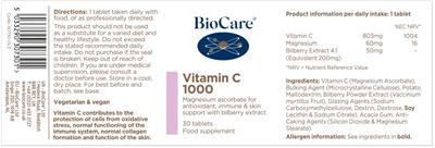 Vitamin C 1000 label