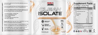 Clean Isolate Cappuccino label
