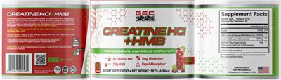 Creatine HCl + HMB Cherry Limeade label