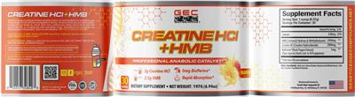 Creatine HCl + HMB Mango label