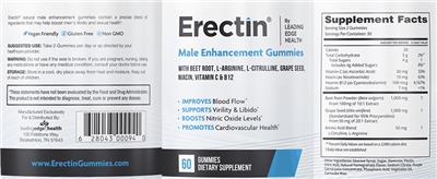 Erectin Gummies label