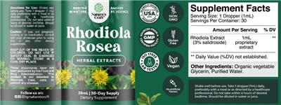 Rhodiola Rosea label
