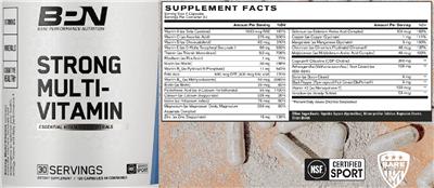 Strong Multi-Vitamin label
