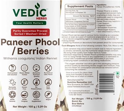 Paneer Phool / Berries label