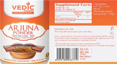 Arjuna Powder label
