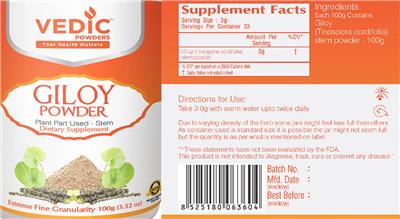 Giloy Powder label