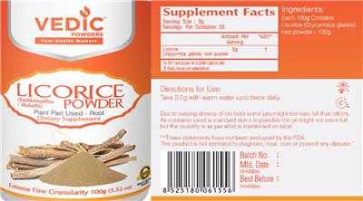 Licorice Powder label