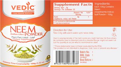 Neem Powder label