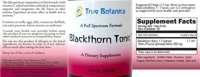 Blackthorn Tonic label