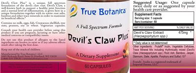 Devil's Claw Plus label