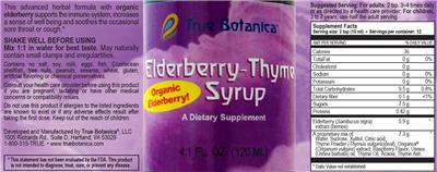 Elderberry-Thyme Syrup label