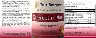 Quercetin Plus label