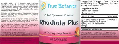 Rhodiola Plus label