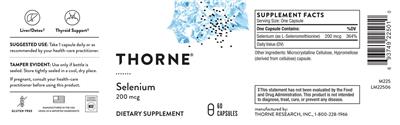 Selenium 200 mcg label