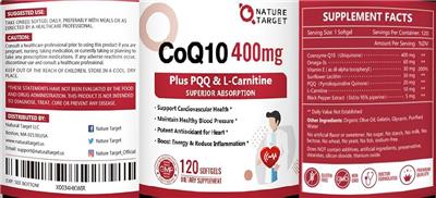 CoQ10 400 mg label