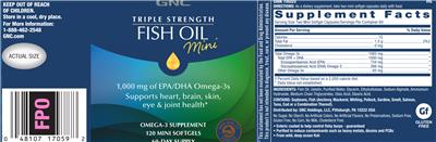 Triple Strength Fish Oil Mini label