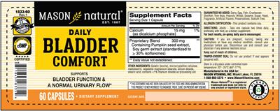 Daily Bladder Comfort label
