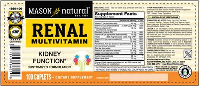 Renal Multivitamin label