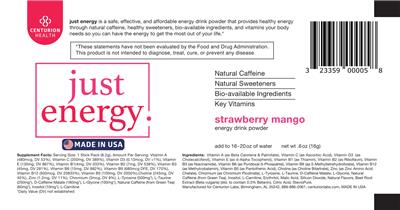 Just Energy Strawberry Mango label