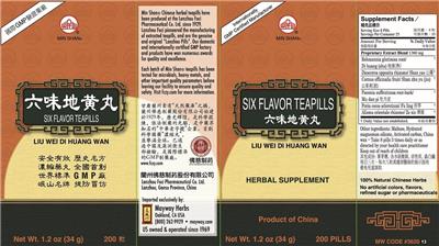 Six Flavor Teapills label