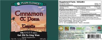 Cinnamon & Poria Teapills label