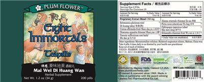 Eight Immortals Teapills label