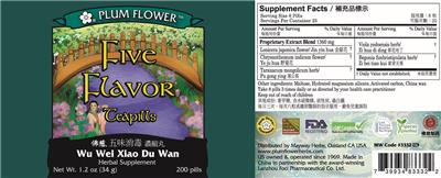 Five Flavor Teapills label