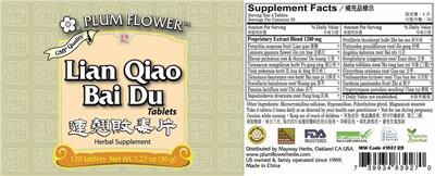 Lian Qiao Bai Du Tablet label