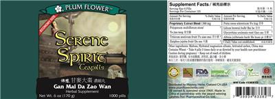 Serene Spirit Teapills label