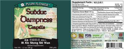 Subdue Dampness Teapills label