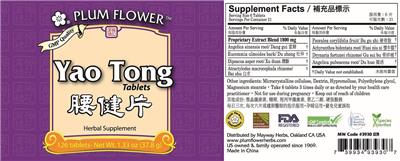 Yao Tong Tablets label