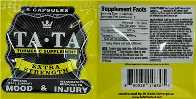 Turmeric Supplement Extra Strength label