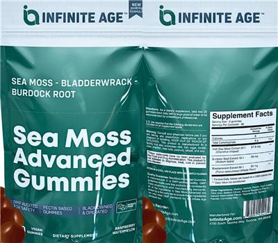 Sea Moss Advanced Gummies Raspberry Watermelon label