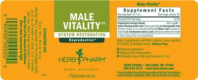 Male Vitality label