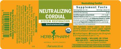 Neutralizing Cordial label