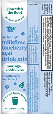 MilkFlow Blueberry Acai Flavor label