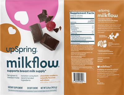 MilkFlow Soft Chews Chocolate Raspberry label