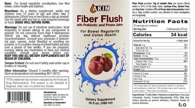 Fiber Flush with Prebiotic and Prune Juice label