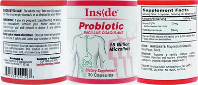 Probiotic 15 Billion Microflora label